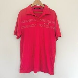 Travis Mathew Red Polo Shirt Golf Athletic Shirt Pima Cotton Blend Mens Sz XL